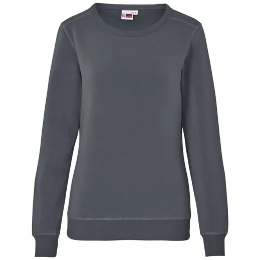Ladies Quinn Crew Neck Sweater Grey Front